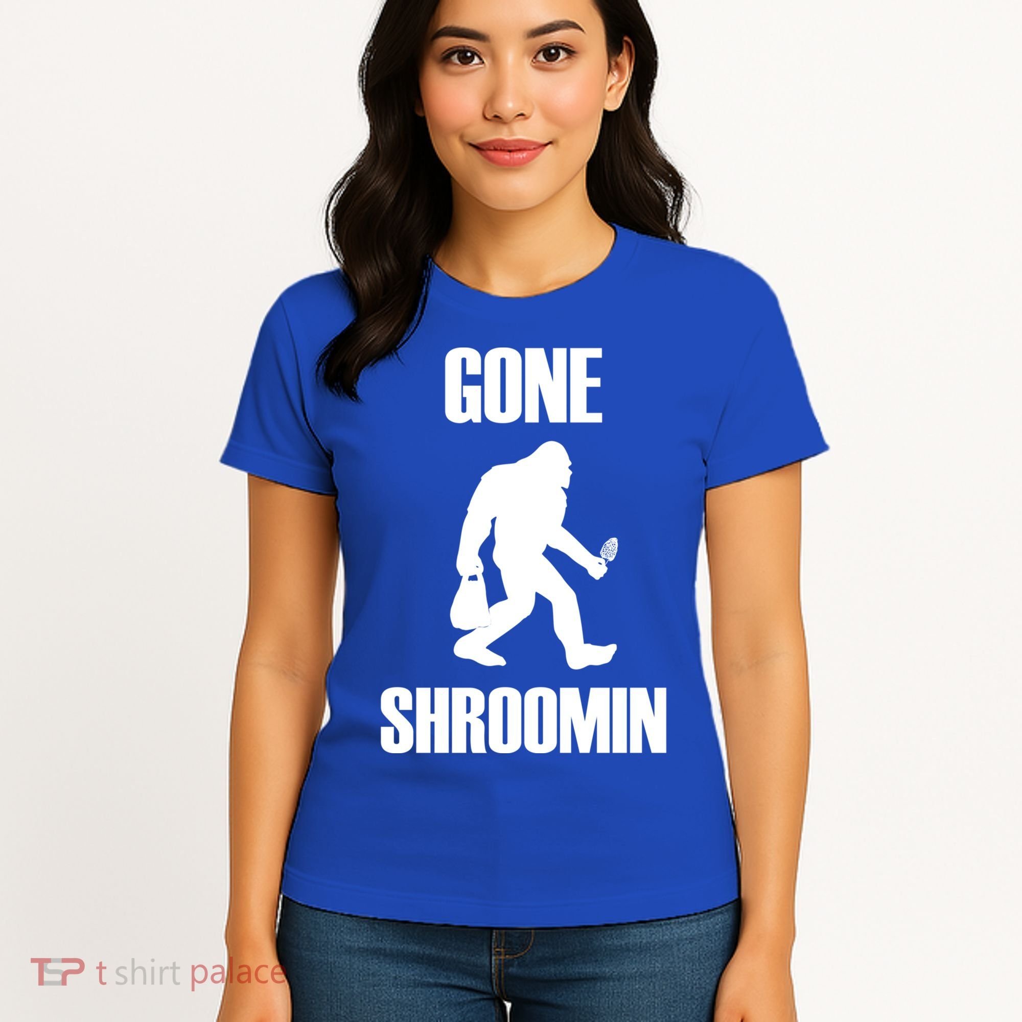 Gone Shroomin Funny Sasquatch Morel Mushroom Hunter Foraging Gift Women's T-Shirt