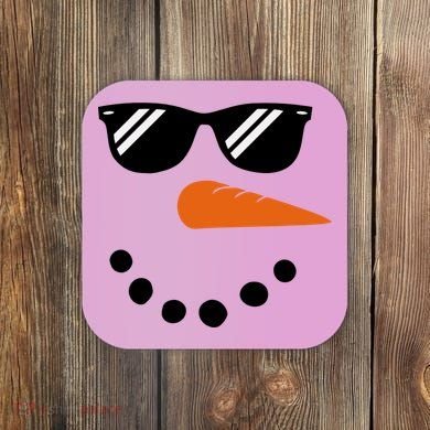 Gangster Snowman Face Coaster