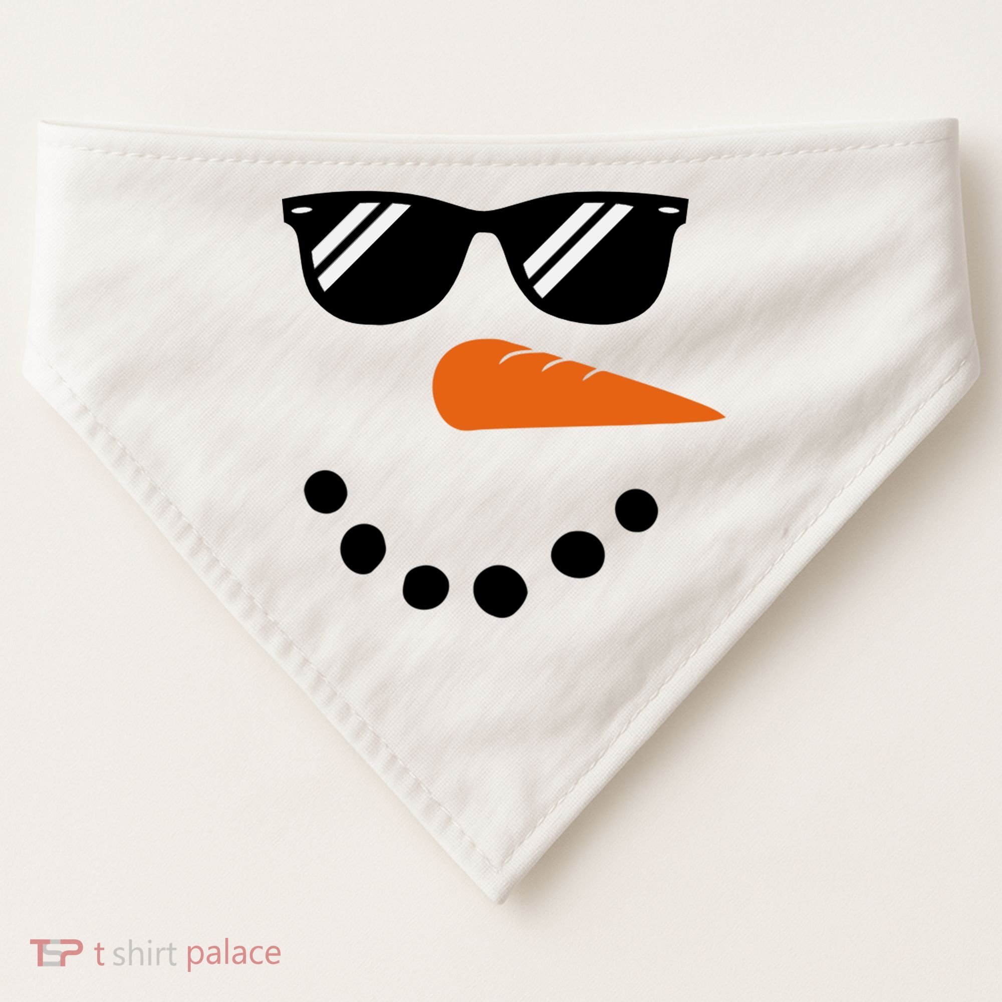 Gangster Snowman Face USA-Made Doggie Bandana