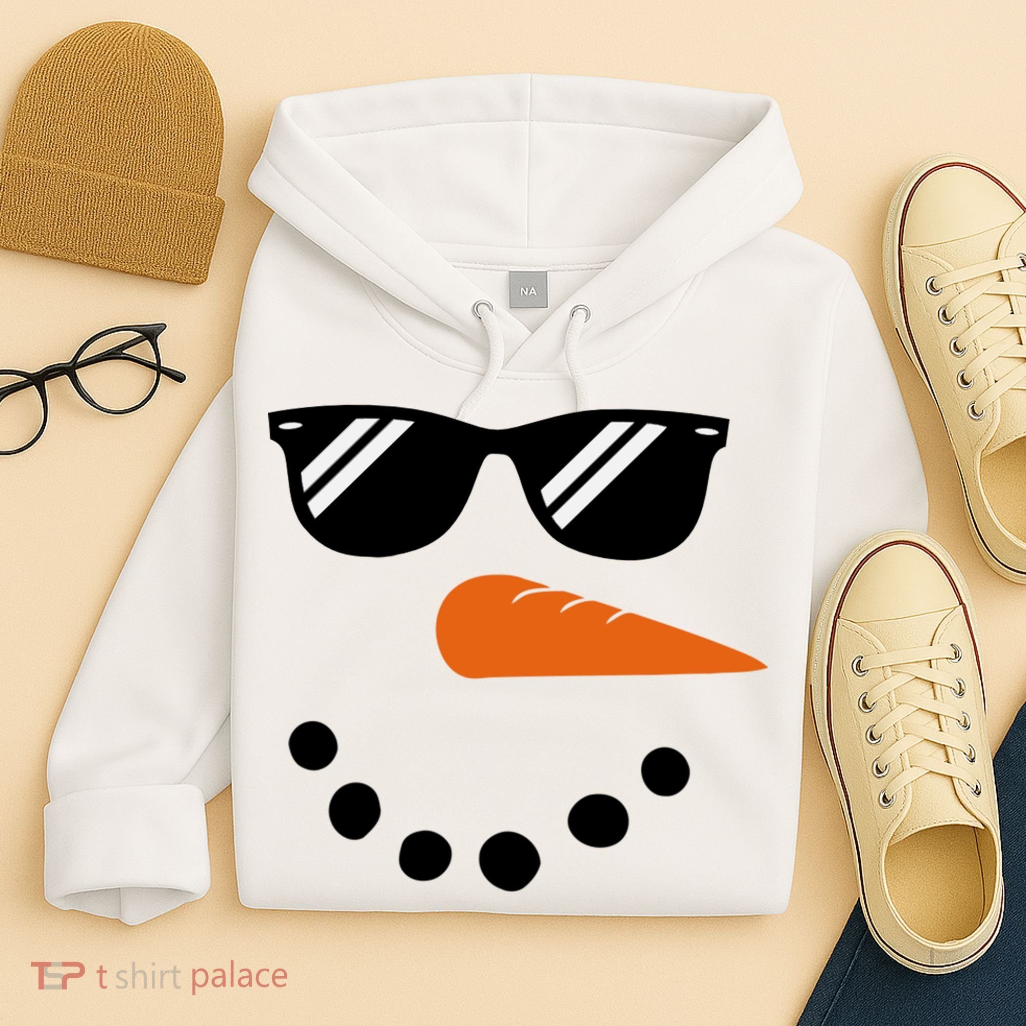 Gangster Snowman Face Hoodie