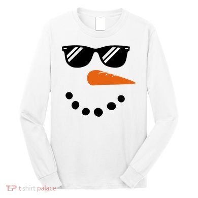 Gangster Snowman Face Long Sleeve Shirt