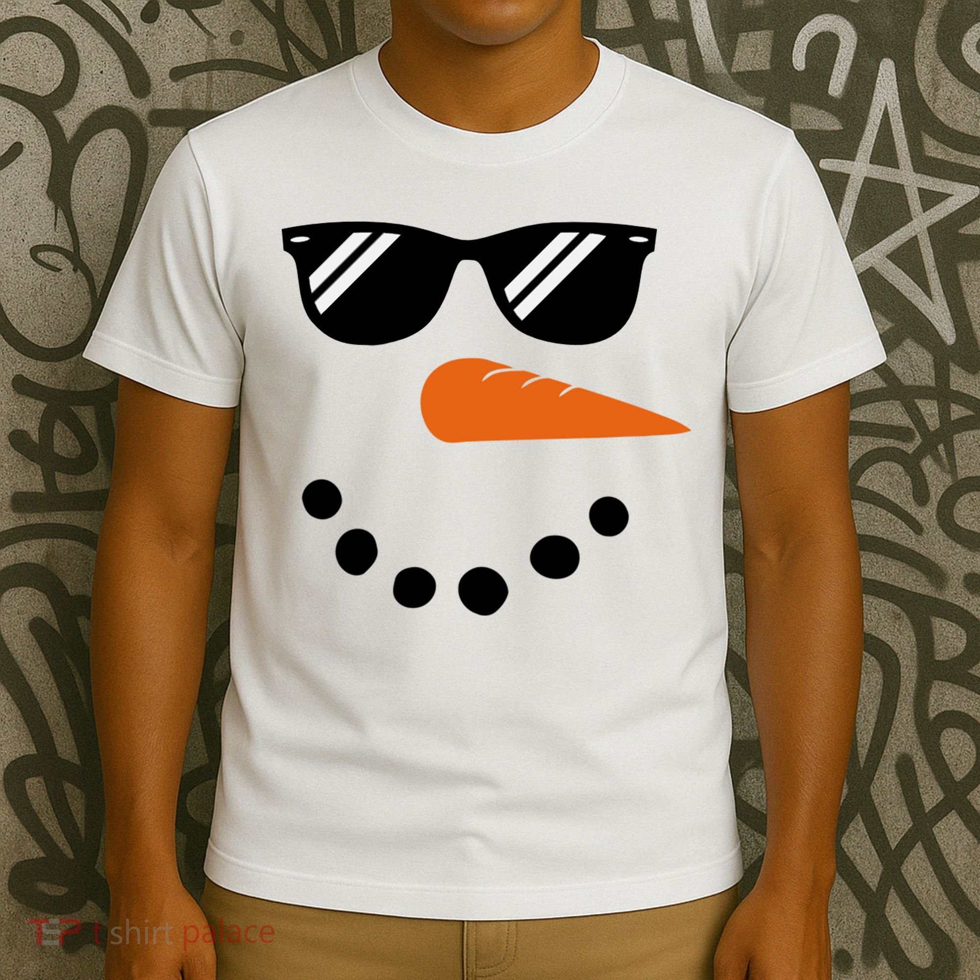 Gangster Snowman Face T-Shirt