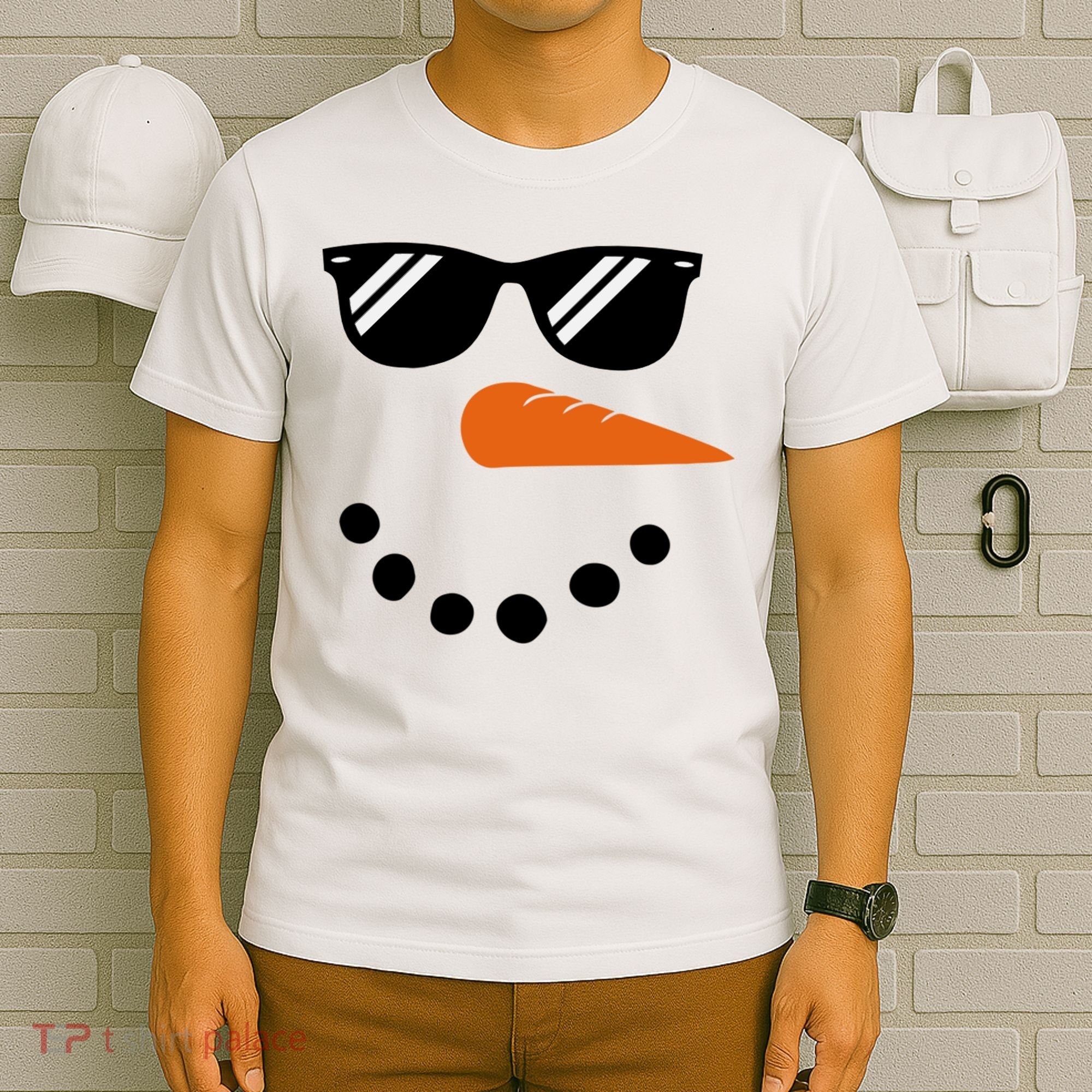 Gangster Snowman Face T-Shirt
