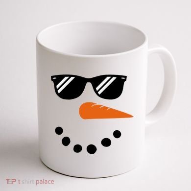 Gangster Snowman Face Coffee Mug back