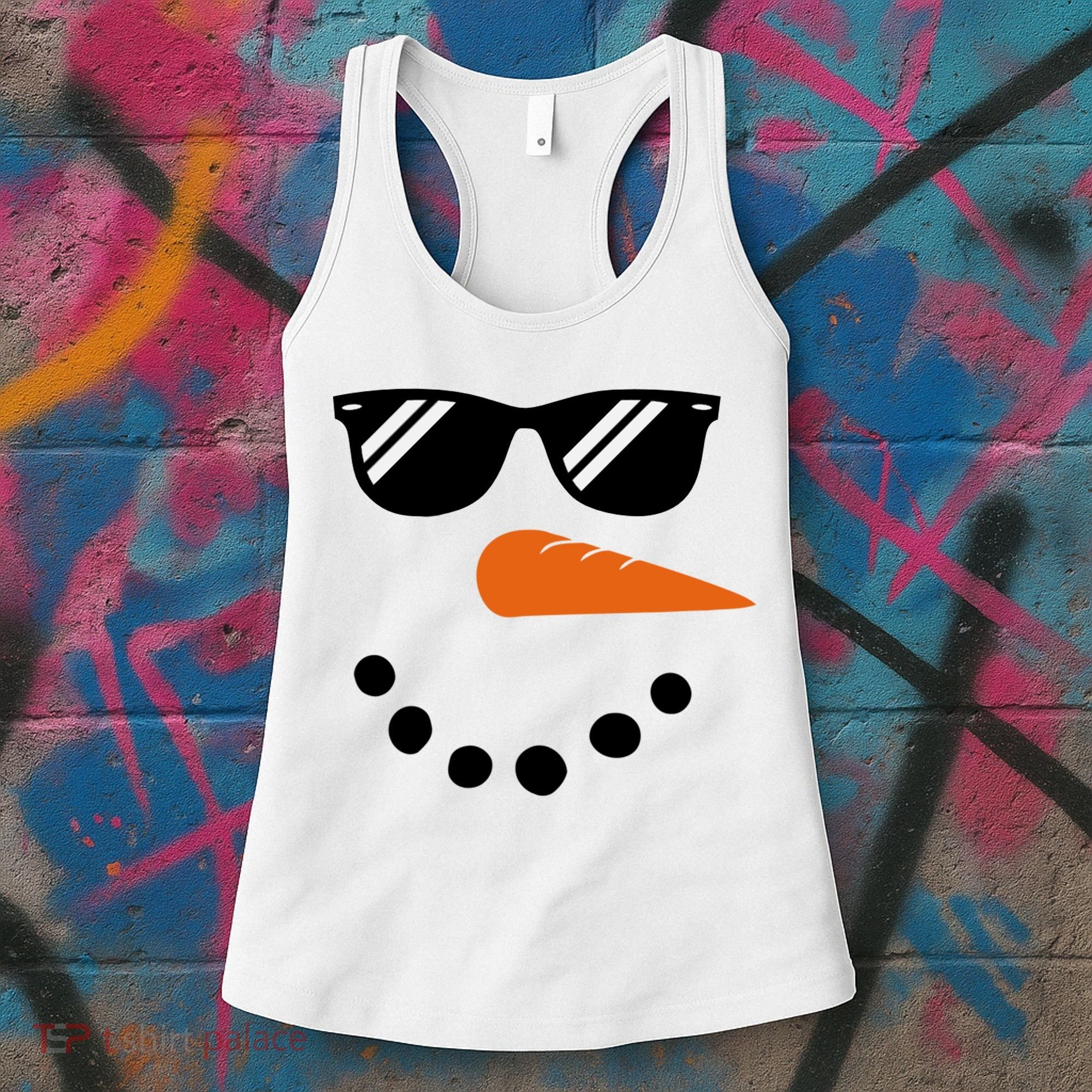 Gangster Snowman Face Women's Tank Top