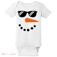 Gangster Snowman Face Baby Bodysuit thumb 0