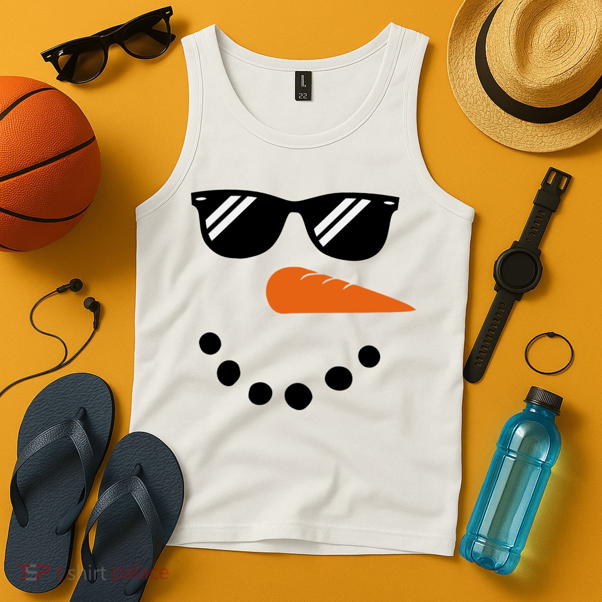 Gangster Snowman Face Tank Top