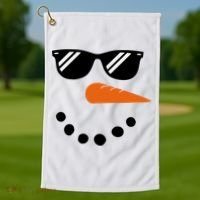 Gangster Snowman Face Golf Towel thumb 1