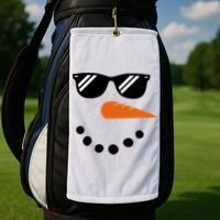 Gangster Snowman Face Golf Towel thumb 2