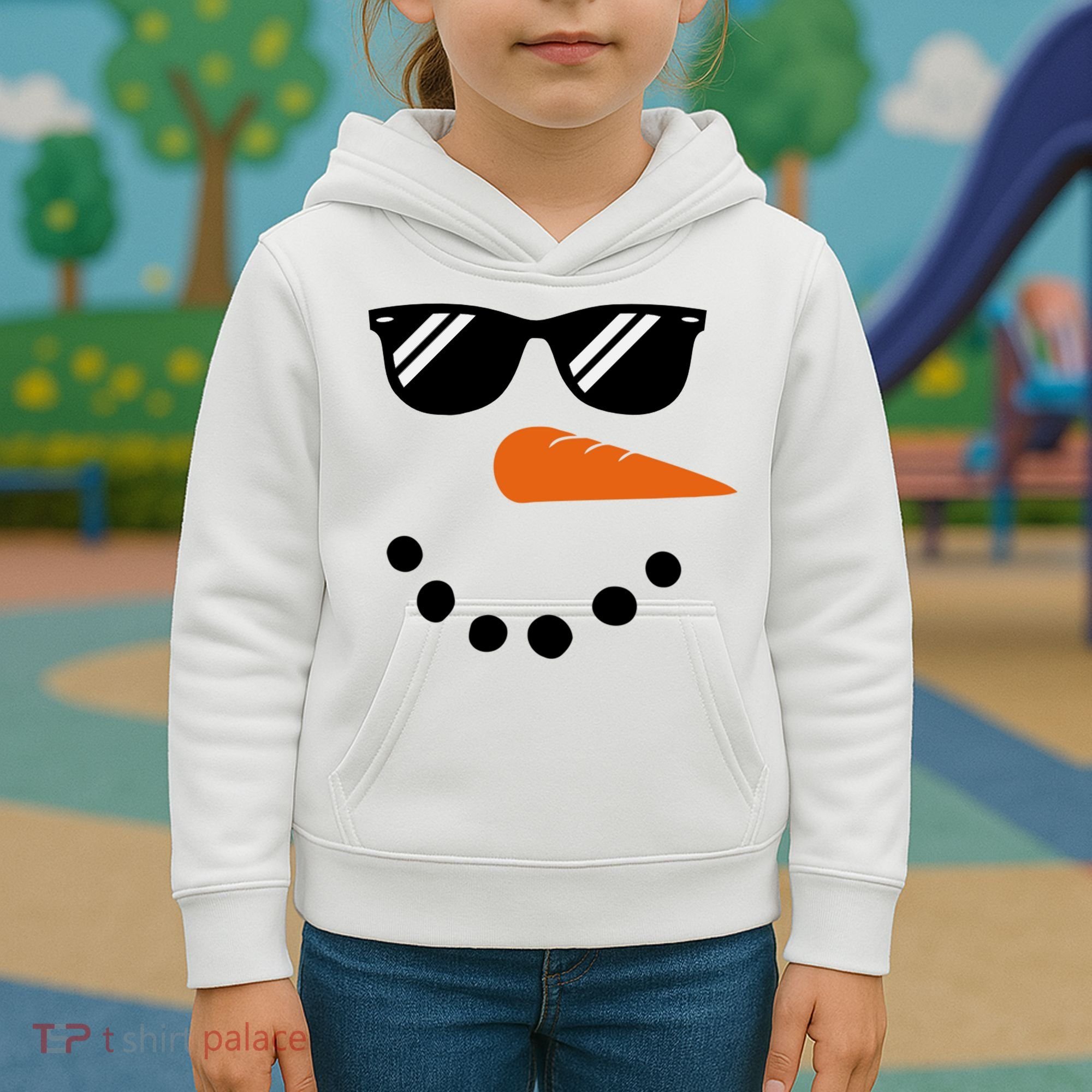 Gangster Snowman Face Kids Hoodie