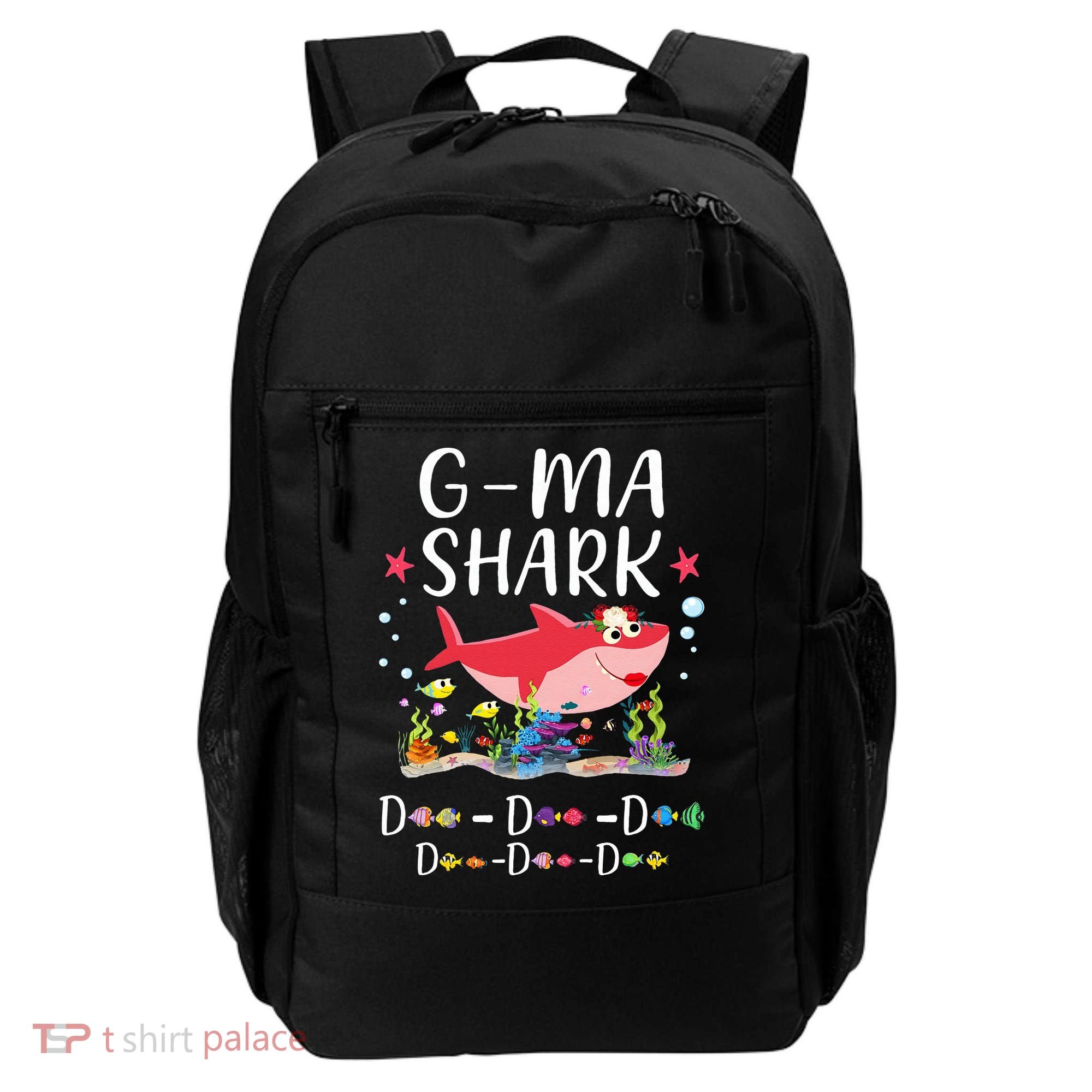 GMa Shark, Funny Mother's Day Floral Gift Backpack