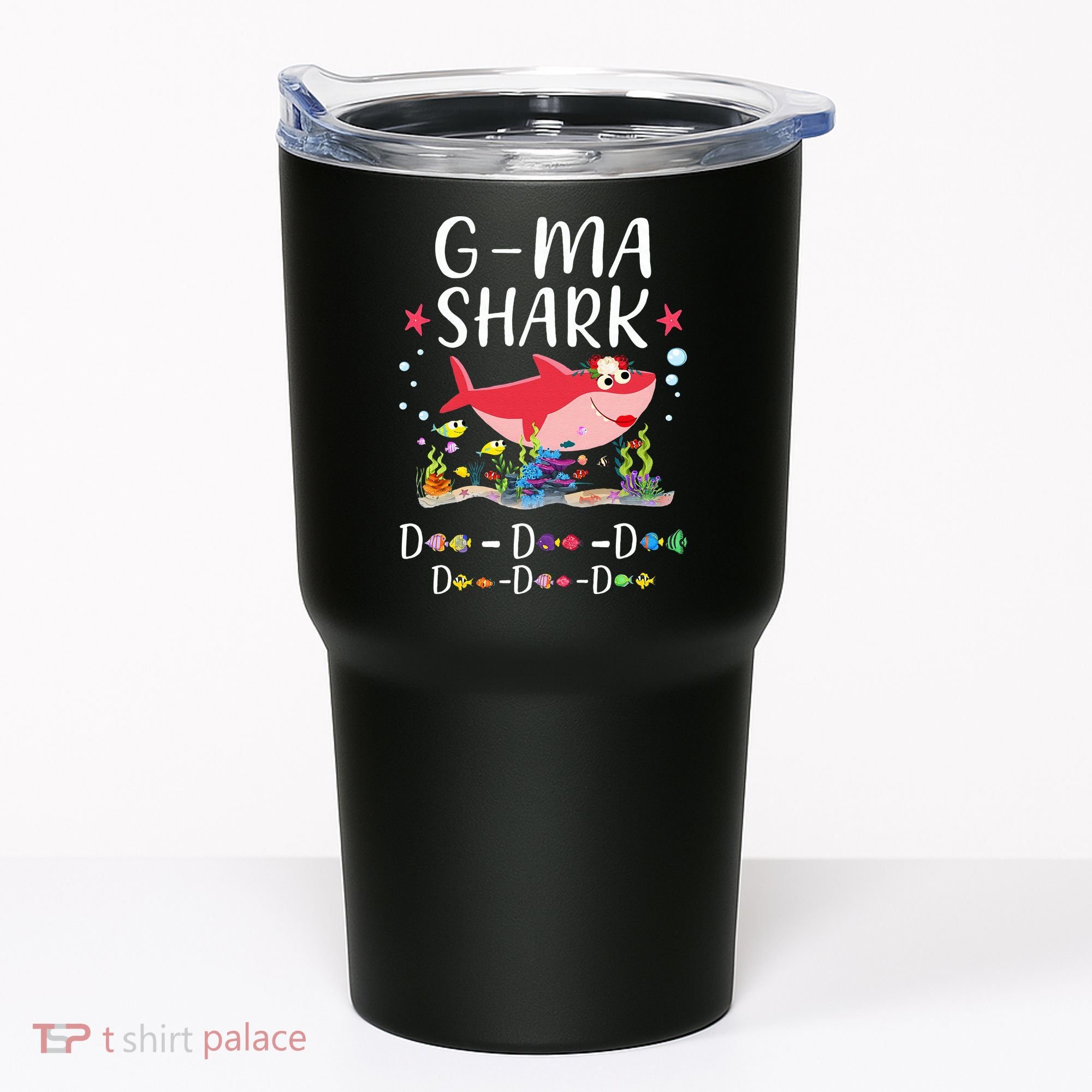 GMa Shark, Funny Mother's Day Floral Gift Tumbler