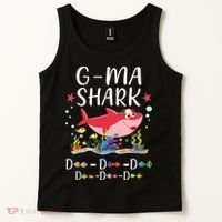 GMa Shark, Funny Mother's Day Floral Gift Tank Top thumb 2