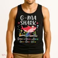 GMa Shark, Funny Mother's Day Floral Gift Tank Top thumb 3