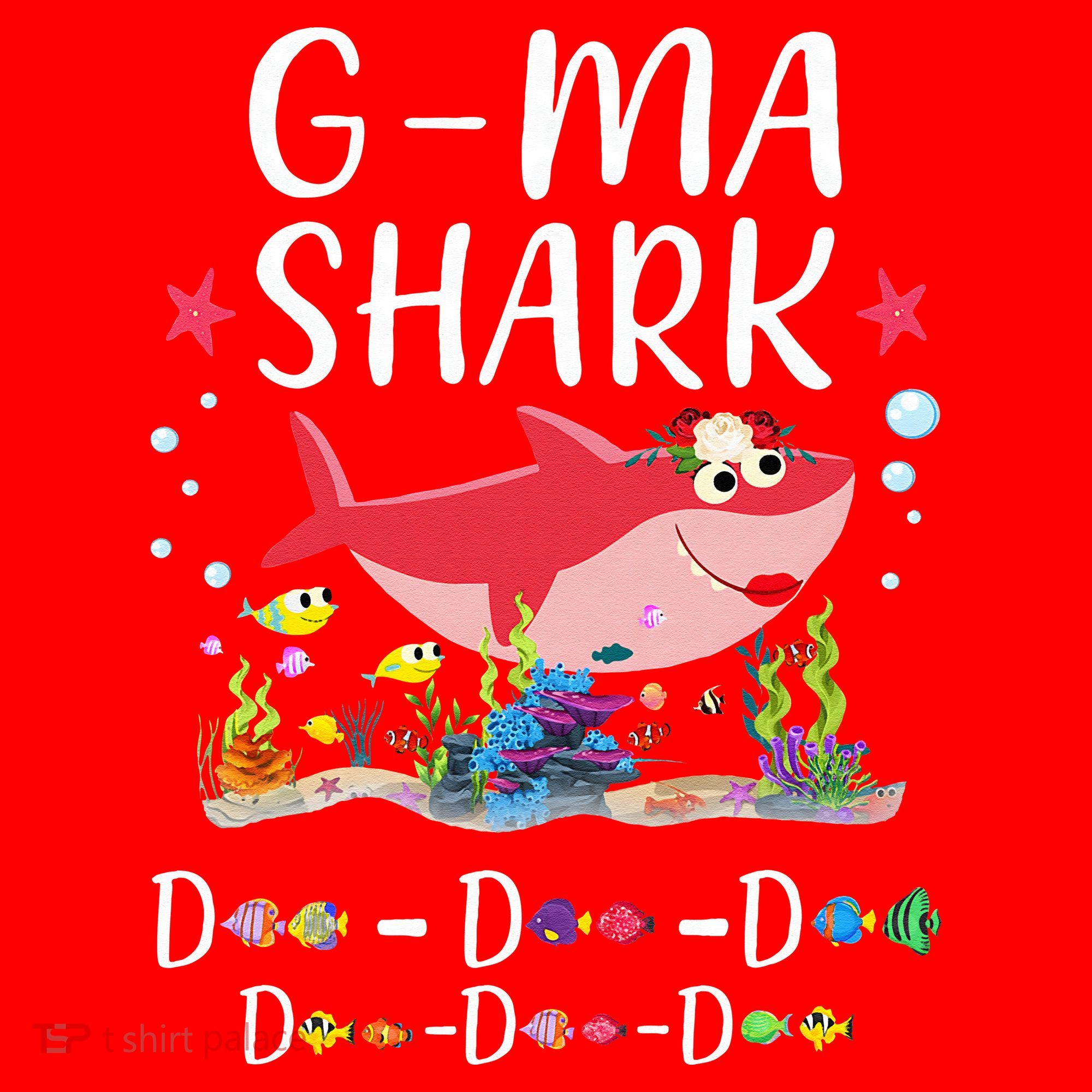 GMa Shark, Funny Mother's Day Floral Gift Santa Hat