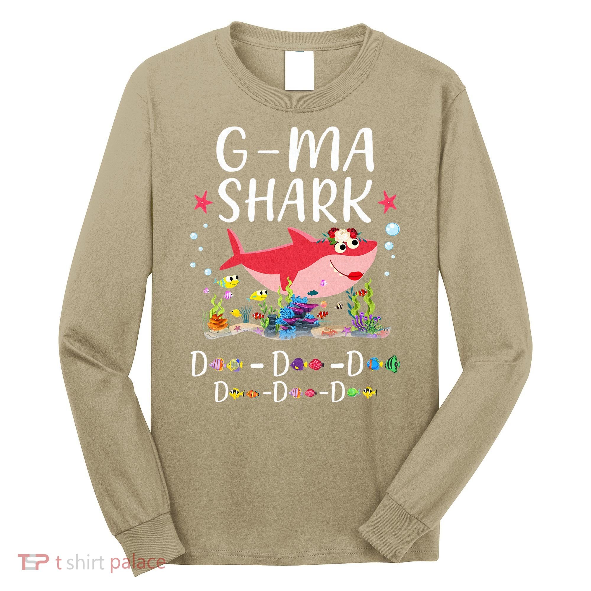 GMa Shark, Funny Mother's Day Floral Gift Long Sleeve Shirt