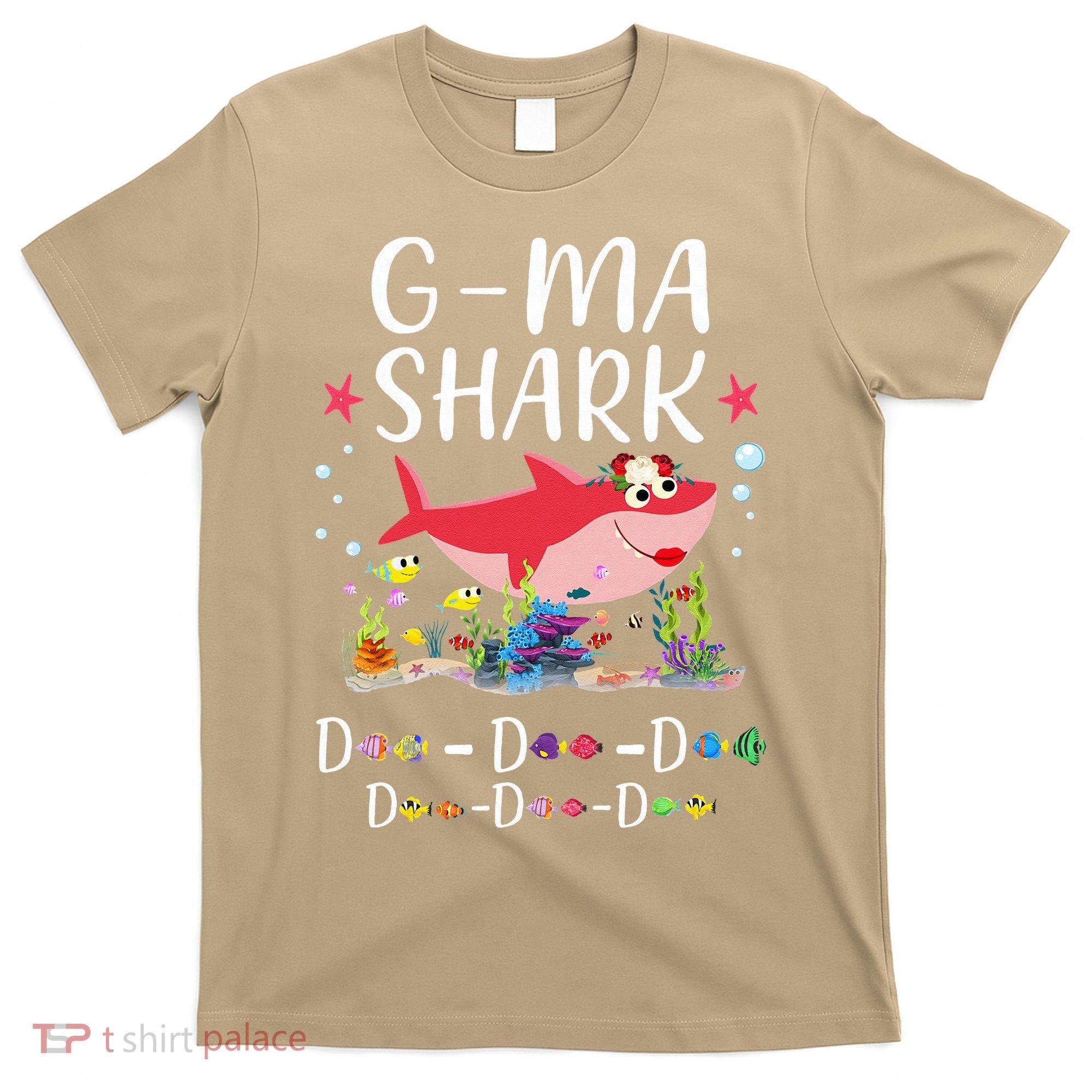 GMa Shark, Funny Mother's Day Floral Gift T-Shirt