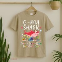 GMa Shark, Funny Mother's Day Floral Gift T-Shirt thumb 2