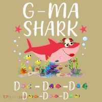 GMa Shark, Funny Mother's Day Floral Gift T-Shirt thumb 7