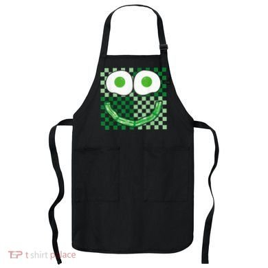 Green Smile Face Eggs And Bacon Ham Breakfast St PatrickS Apron