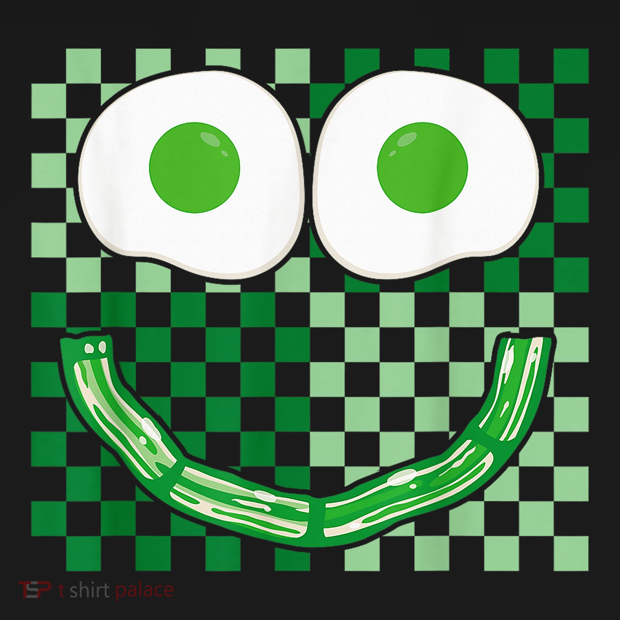 Green Smile Face Eggs And Bacon Ham Breakfast St PatrickS Backpack