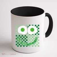 Green Smile Face Eggs And Bacon Ham Breakfast St PatrickS Coffee Mug thumb 1