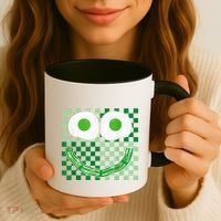 Green Smile Face Eggs And Bacon Ham Breakfast St PatrickS Coffee Mug thumb 3