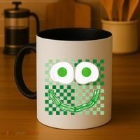 Green Smile Face Eggs And Bacon Ham Breakfast St PatrickS Coffee Mug thumb 4