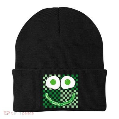 Green Smile Face Eggs And Bacon Ham Breakfast St PatrickS Beanie