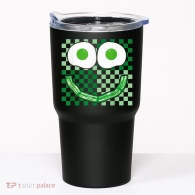 Green Smile Face Eggs And Bacon Ham Breakfast St PatrickS Tumbler