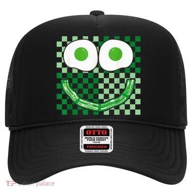 Green Smile Face Eggs And Bacon Ham Breakfast St PatrickS Hat