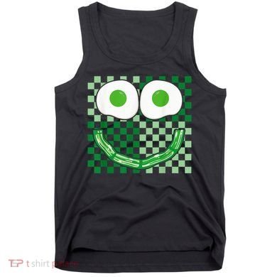 Green Smile Face Eggs And Bacon Ham Breakfast St PatrickS Tank Top
