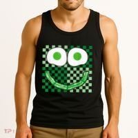 Green Smile Face Eggs And Bacon Ham Breakfast St PatrickS Tank Top thumb 3
