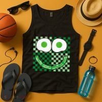 Green Smile Face Eggs And Bacon Ham Breakfast St PatrickS Tank Top thumb 4