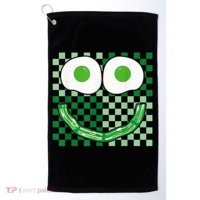 Green Smile Face Eggs And Bacon Ham Breakfast St PatrickS Golf Towel