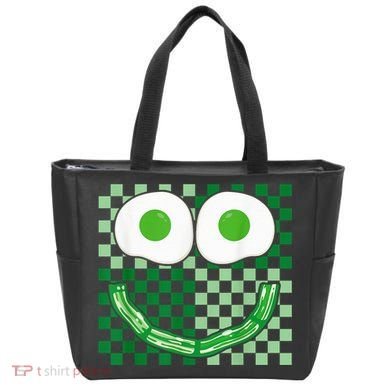 Green Smile Face Eggs And Bacon Ham Breakfast St PatrickS Tote Bag