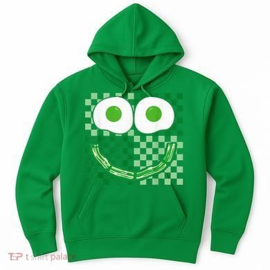 Green Smile Face Eggs And Bacon Ham Breakfast St PatrickS Hoodie