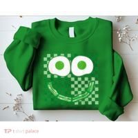 Green Smile Face Eggs And Bacon Ham Breakfast St PatrickS Sweatshirt thumb 2
