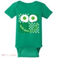 Green Smile Face Eggs And Bacon Ham Breakfast St PatrickS Baby Bodysuit thumb 0
