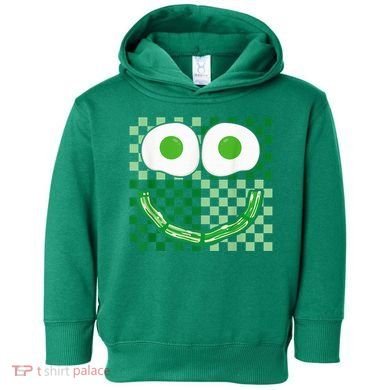 Green Smile Face Eggs And Bacon Ham Breakfast St PatrickS Toddler Hoodie