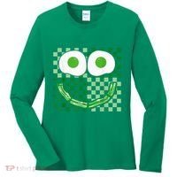 Green Smile Face Eggs And Bacon Ham Breakfast St PatrickS Women's Long Sleeve Shirt thumb 0