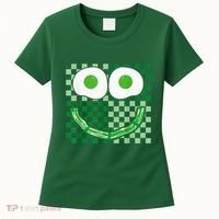 Green Smile Face Eggs And Bacon Ham Breakfast St PatrickS Women's T-Shirt thumb 0