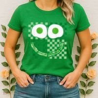 Green Smile Face Eggs And Bacon Ham Breakfast St PatrickS Women's T-Shirt thumb 2