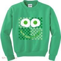 Green Smile Face Eggs And Bacon Ham Breakfast St PatrickS Kids Sweatshirt thumb 0