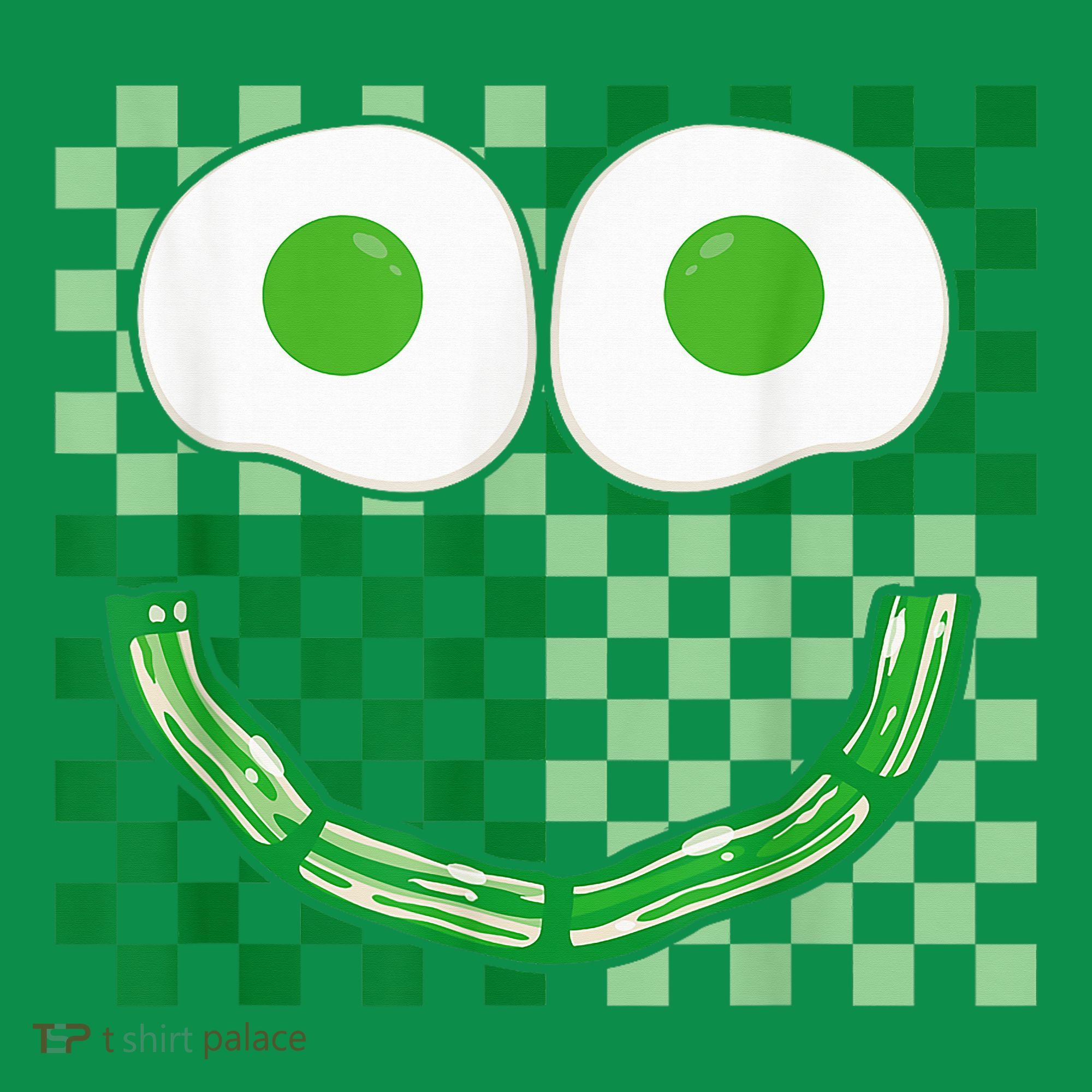 Green Smile Face Eggs And Bacon Ham Breakfast St PatrickS Kids Hoodie