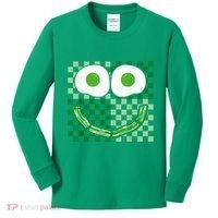 Green Smile Face Eggs And Bacon Ham Breakfast St PatrickS Kids Long Sleeve Shirt thumb 0