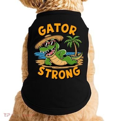 Gator Strong Funny Florida Alligator Sunglasses Present Gift Doggie Tank