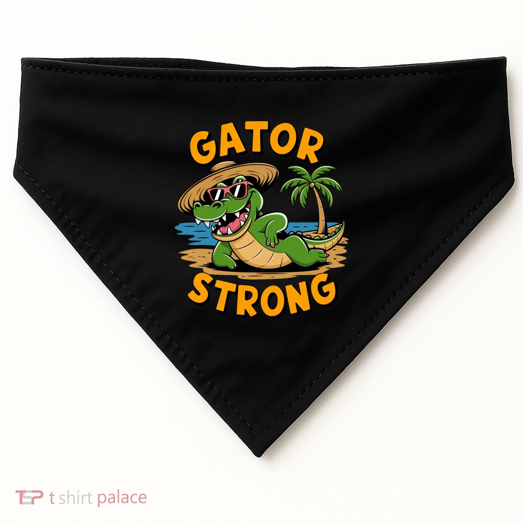 Gator Strong Funny Florida Alligator Sunglasses Present Gift USA-Made Doggie Bandana