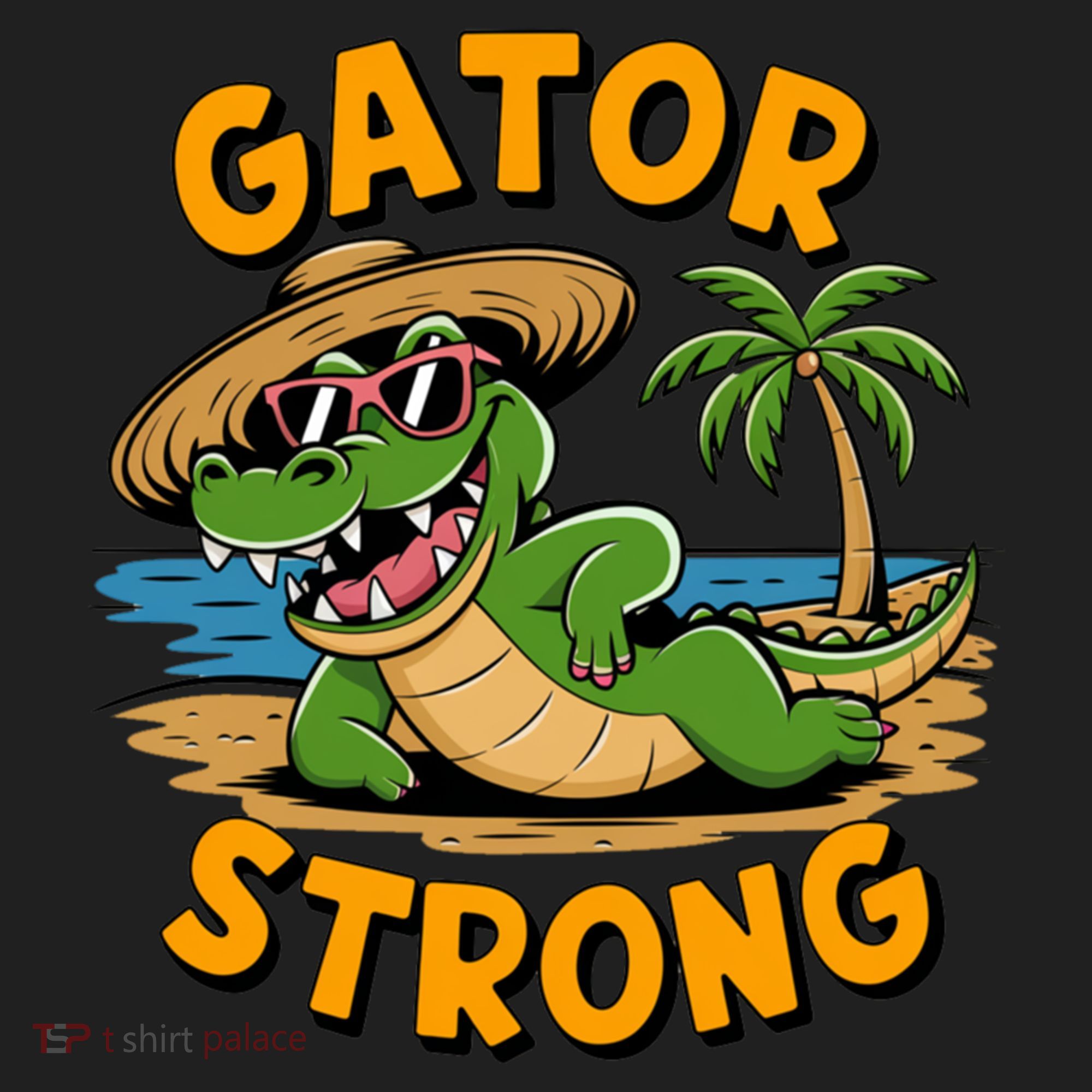 Gator Strong Funny Florida Alligator Sunglasses Present Gift Beanie