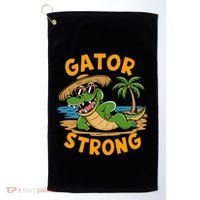 Gator Strong Funny Florida Alligator Sunglasses Present Gift Golf Towel thumb 0